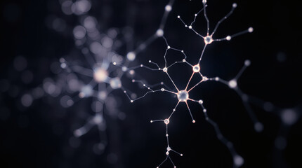lowing neural network with distinct, split sections, bold areas, and vibrant bioluminescent colors wallpaper desktop background | generative AI