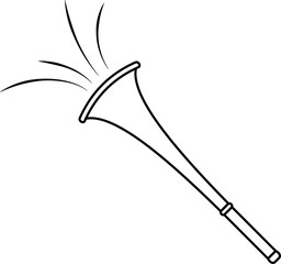 Cheerful Black Trumpet Burst Festive Sound in Simple Outline