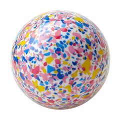 Obraz premium Colorful Sphere with Random Spots Isolated on transparent or white background Abstract Texture