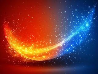 Obraz premium Glowing Wave of Particles with Gradient Background for Festive Designs