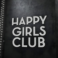 Obraz premium happy girls club on monochrome background