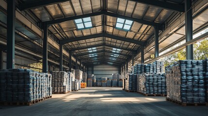 Obraz premium Warehouse operations overview industrial space photography interior aerial logistics efficiency