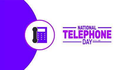April is National Telephone Day. holiday concept. suitable for placard, background,Greeting Card, Poster design template with text inscription, standard Social Media Post.