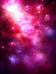 Obraz premium Vibrant celestial fantasy showcasing stars and nebulous clouds design