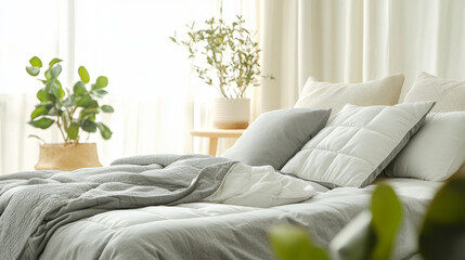 Comfort and Relaxation Weighted Blanket: A weighted blanket on the bed can promote relaxation and better sleep. 