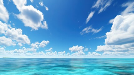 Fototapeta premium Calm ocean waves tropical paradise nature scene bright day panoramic view serenity and tranquility