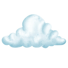 Watercolor blue cute cloud.