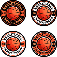 Basketball logo collection, emblem set collections. Basketball logo badge template bundle