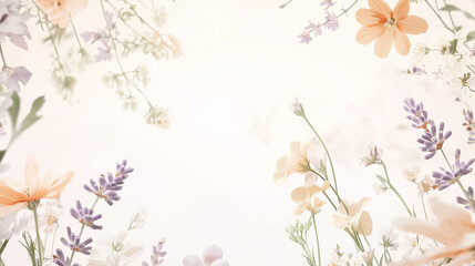 Dreamy Pastel Spring Floral Wedding Background