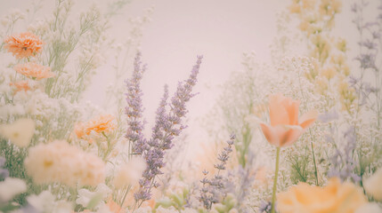 Dreamy Pastel Spring Floral Wedding Background