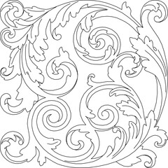 sketch vector silhouette illustration ornament decoration floral background pattern seamless abstract modern classic vintage