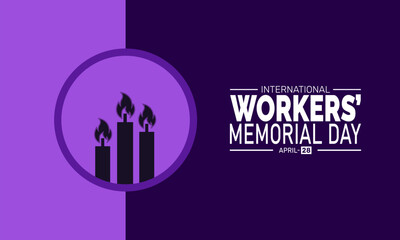 April is International Workers memorial day. holiday concept. suitable for placard, background,Greeting Card, Poster design template with text inscription, standard Social Media Post.