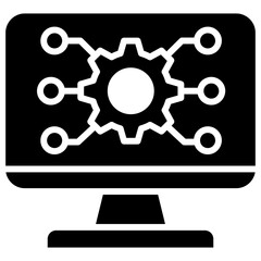 Digital Transformation Glyph Icon