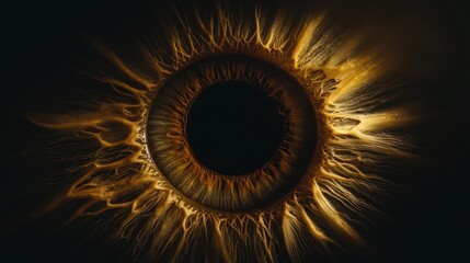An intricate and mesmerizing close-up of an eye, showcasing fine details and rich textures, embodying perception, wonder, and the beauty of human vision.