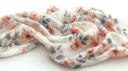 white silk scarf isolated on white