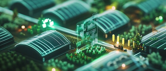 Innovative agtech boosting crop yields with futuristic aerial imagery and sustainability