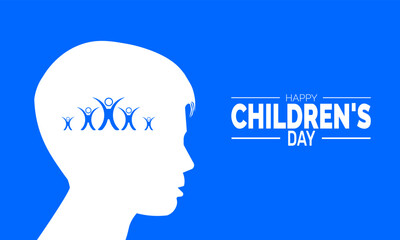 April is Happy Children's Day.  Holiday concept. suitable for placard, background,Greeting Card, Poster design template with text inscription, standard Social Media Post.
