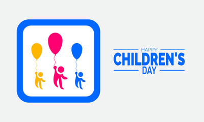 April is Happy Children's Day.  Holiday concept. suitable for placard, background,Greeting Card, Poster design template with text inscription, standard Social Media Post.