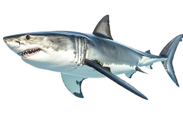 great white shark Isolated on white background