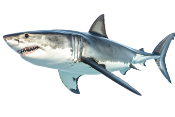 great white shark Isolated on white background