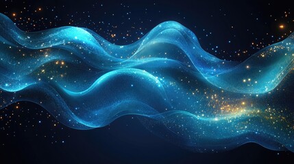 Obraz premium Abstract digital waves in dark background. Possible use Graphic design inspiration