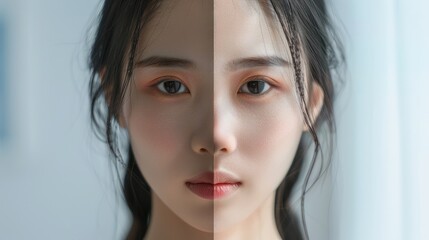 Duality of Light A Portrait Exploring Contrasting Skin Tones and Shadows