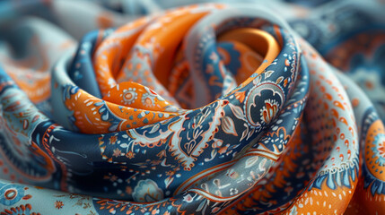 mockup of a designed tie in vibrant colors