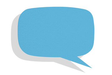 Light blue paper speech bubbles separated on transparent background