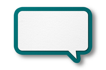Green paper speech bubbles separate on transparent background
