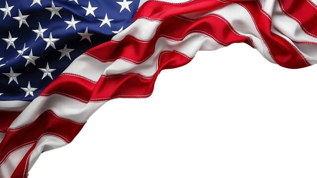 United States flag isolated on transparent background. Design, frame, empty space for copy, banner, vector. PNG.
