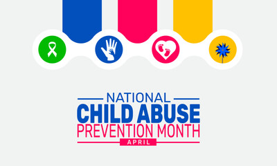  April Is National Child Abuse Prevention Month. Holiday concept. suitable for placard, background,Greeting Card, Poster design template 
with text inscription, standard Social Media Post.