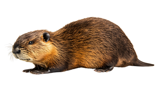 whole beaver Isolated on white background