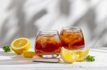 two glasses of ice tea