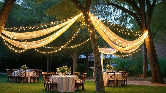 Outdoor Wedding Reception Under Trees