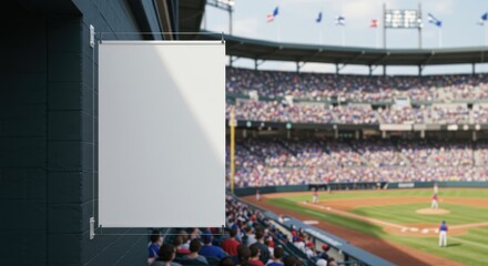 Blank Advertisement Banner at Baseball Stadium
