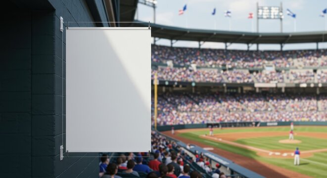 Blank Advertisement Banner at Baseball Stadium