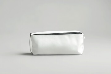 Elegant White Zipper Pouch Minimalist Cosmetic Bag Mockup for Branding