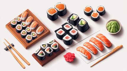 Delicious sushi set
