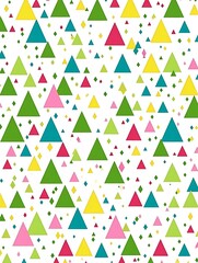 Festive triangles and diamonds design on a white background layout