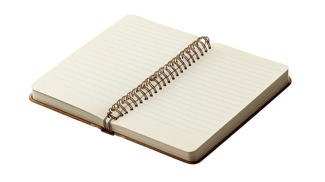 Blank Spiral Notebook Mockup Open Pages Brown Cover Ideal for Branding and Education
