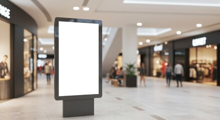 Blank Advertisement Sign in Modern Shopping Mall