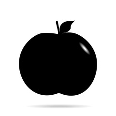 Apple icon. Black icon on a white background. Fruits. EPS10