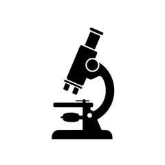 minimalist microscope logo on white background