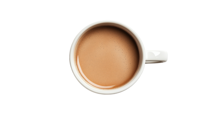 Overhead View of Aromatic Coffee in a Mug Perfect for Cafe Menus or Coffee Shop Branding