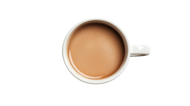 Overhead View of Aromatic Coffee in a Mug Perfect for Cafe Menus or Coffee Shop Branding