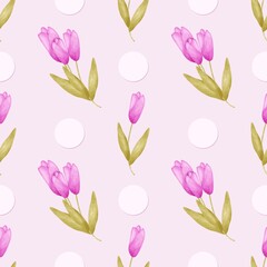 seamless pattern with tulips