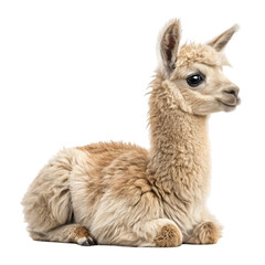 Naklejka premium transparent background Adorable Baby Alpaca