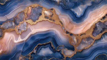 Vibrant blue and pink hues swirl in marble design.