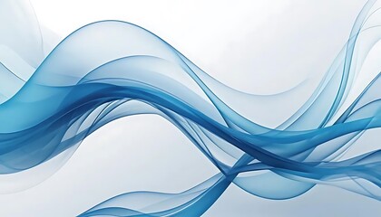 Fototapeta premium Abstract blue wave background with flowing curves and smooth gradients