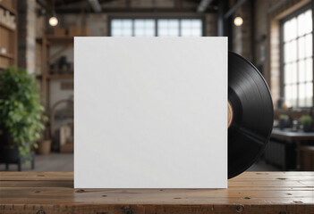 white blank Vinyl Record Mockup